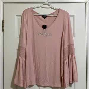 Bebe might pink long sleeve shirt